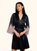 Халат шелковый с кружевом Felena Украина Black Rose 234