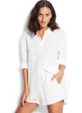 Рубашка пляжная из льна Seafolly Австралия 54247-TO