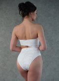 Купальник цельный бандо с разрезом на боку Seafolly Австралия 10981-922