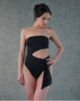 Купальник цельный бандо с разрезом на боку Seafolly Австралия 10981-922
