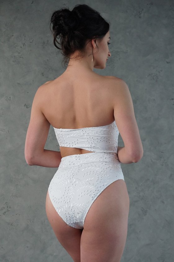 Суцільний купальник бандо з розрізом на боку Seafolly Австралія 10981-922