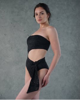 Купальник цельный бандо с разрезом на боку Seafolly Австралия 10981-922