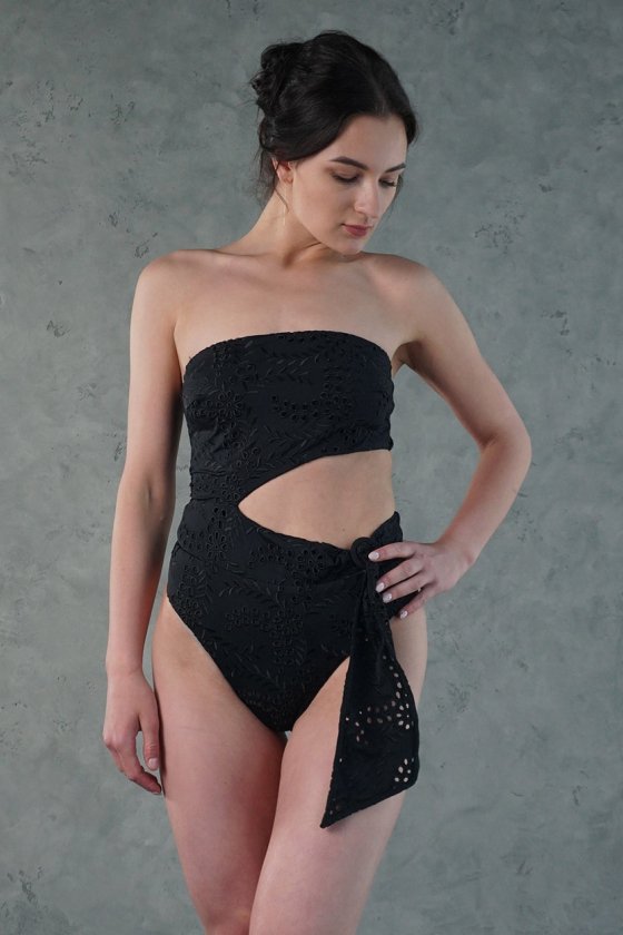 Суцільний купальник бандо з розрізом на боку Seafolly Австралія 10981-922