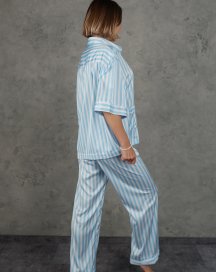 Пижама из рубашки и штанов Tiffany голубая BIANKA