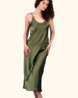 Платье Silk Dress BIANKA Украина 230418 Оливка