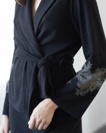 Трикотажный теплый костюм с кружевом Felena Украина Black Tulip 108-720