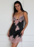 Сорочка шелковая с кружевом Felena Украина Black Rose 205