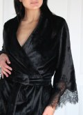 Халат короткий с кружевом Felena Украина Black Onyx 238