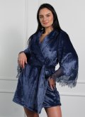 Халат теплый короткий с кружевом Felena Украина Royal Blue 238