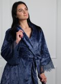 Халат теплый короткий с кружевом Felena Украина Royal Blue 238