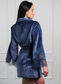 Халат теплый короткий с кружевом Felena Украина Royal Blue 238
