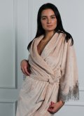 Халат хлопковый с кружевной отделкой Felena Украина Dessert Beige 338