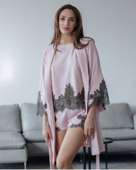 Домашній трикотажний костюм світшот та шорти Felena Україна Rose Quartz 722-772 Домашній трикотажний костюм світшот та шорти Felena Україна Rose Quartz 722-772