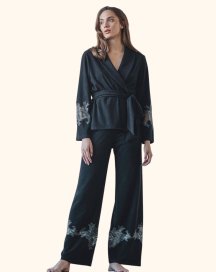 Трикотажный теплый костюм с кружевом Felena Украина Black Tulip 108-720