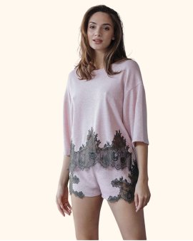 Домашній трикотажний костюм світшот та шорти Felena Україна Rose Quartz 722-772 Домашній трикотажний костюм світшот та шорти Felena Україна Rose Quartz 722-772