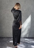 Халат з шовку довгий з мереживом Felena Україна Black Onyx 434