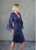 Халат шелковый с кружевом Royal Blue 234 Felena Украина