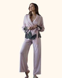 Домашній трикотажний костюм з мереживом Felena Україна Rose Quartz 108-720
