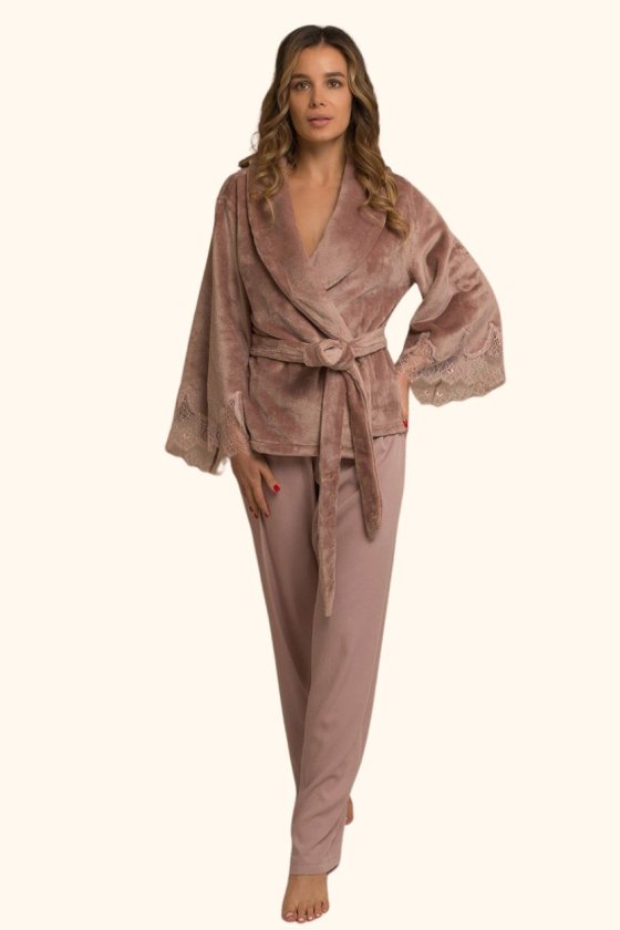 Домашний костюм жакет и штаны Felena Украина Smokey Rose 138-720