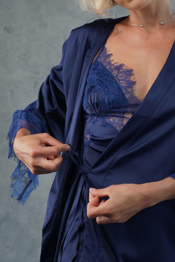 Пижама из шелка майка на бретелях и шортики Felena Украина Royal Blue 771-772