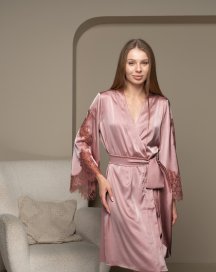 Халат короткий с кружевом Felena Украина Ash Rose 234