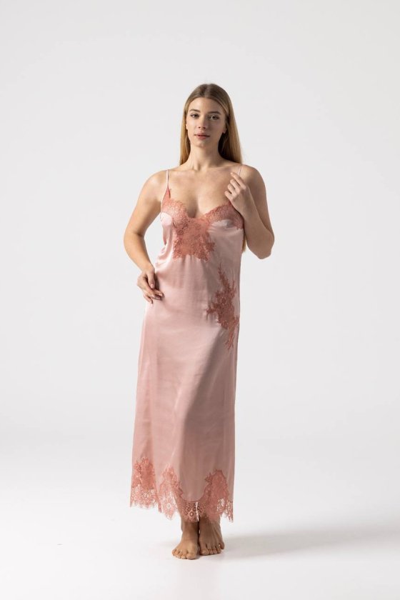 Рубашка для сна длинная с кружевом Felena Украина Ash Rose 455