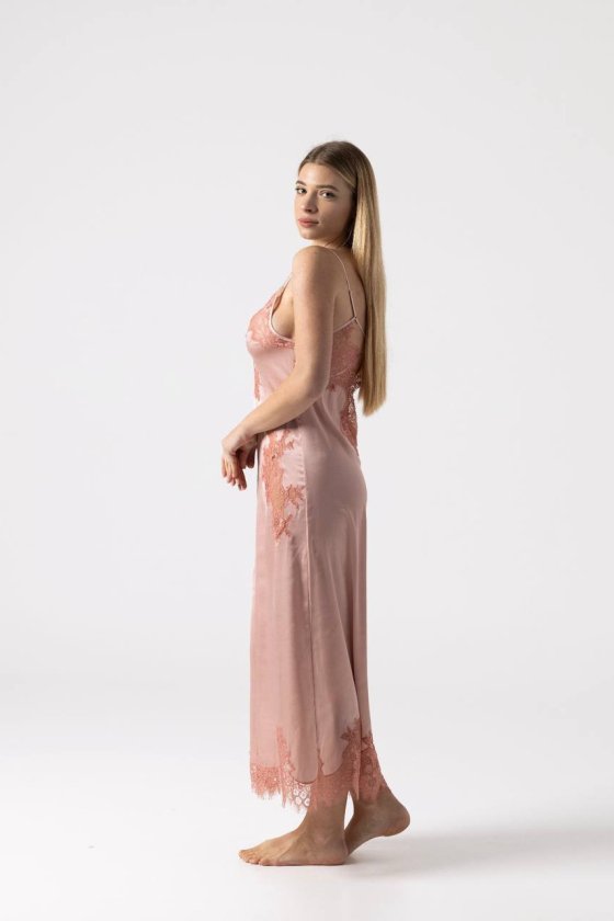 Рубашка для сна длинная с кружевом Felena Украина Ash Rose 455