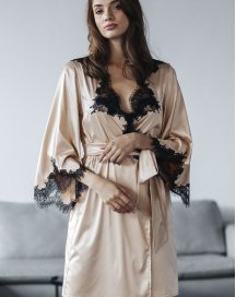 Халат из шелка и кружевной отделкой Felena Украины  Boudoir 234