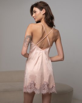 Сорочка для сну з шовку та мережива Felena Україна Chic Peach 205
