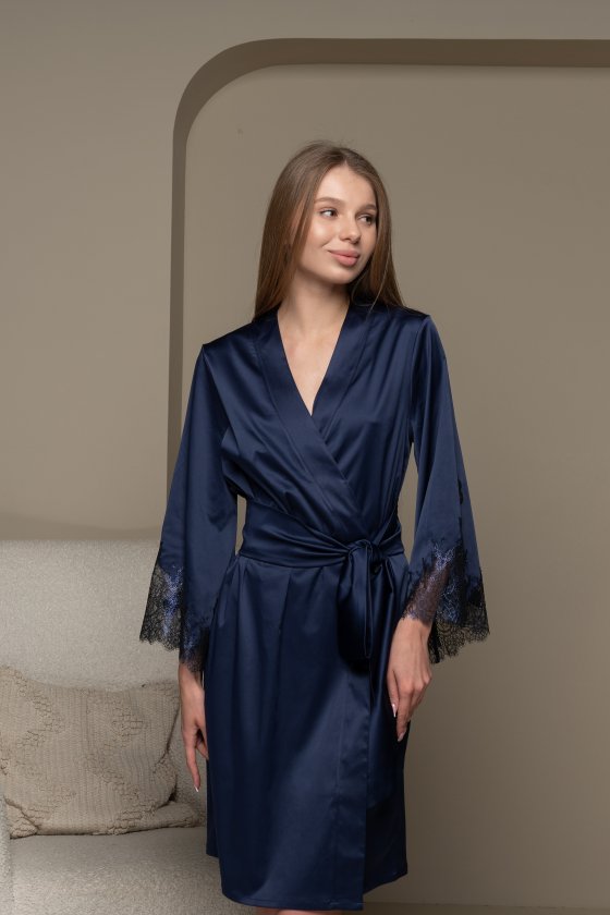 Халат с шелковой ткани Empire Blue 234 Felena Украина