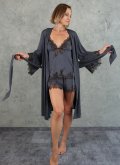 Халат короткий с кружевом Felena Украина GRAPHITE Moda 234