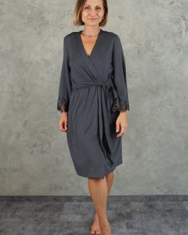 Халат короткий с кружевом Felena Украина GRAPHITE Moda 234