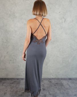 Рубашка для сна длинная с кружевом Felena Украина GRAPHITE Modal 405