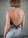Рубашка для сна с кружевим Felena Украина GRAPHITE Silk-Satin 205