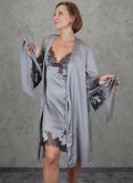 Рубашка для сна с кружевим Felena Украина GRAPHITE Silk-Satin 205