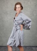 Халат короткий с кружевом Felena Украина GRAPHITE Silk-Satin 234