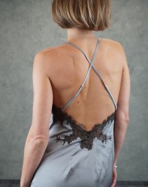 Рубашка для сна с кружевим Felena Украина GRAPHITE Silk-Satin 205
