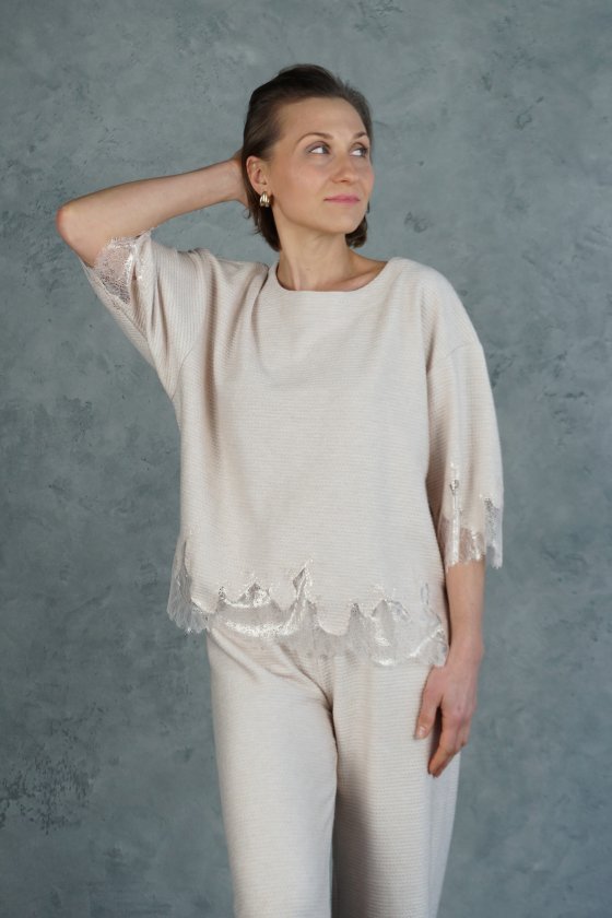 Домашний брючный костюм Hygge rib knit 722-720 Felena Украина