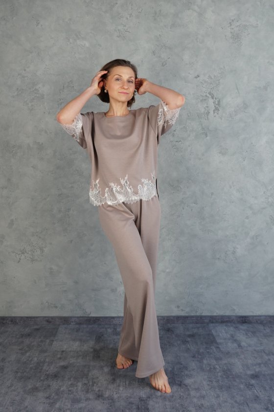 Домашний брючный костюм Hygge Beige 722-720 Felena Украина