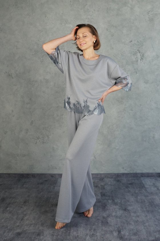 Домашний брючный костюм Hygge Grey 722-720 Felena Украина
