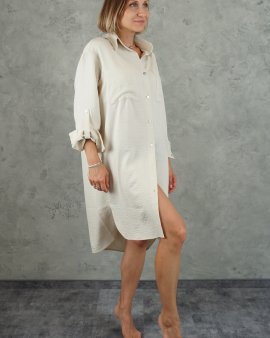 Сорочка з льону та шовку Felena Україна LINEN Shirt 270 айворі