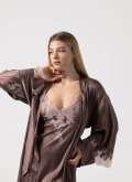 Халат-кимоно длинный с кружевом Felena Украина Mocco 434