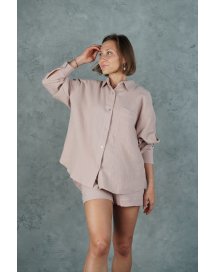 Костюм из муслина рубашка и шорты Felena Украина Beige Powder 852-752