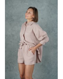 Костюм из муслина рубашка и шорты Felena Украина Beige Powder 852-752