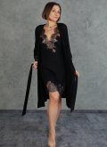Халат короткий с кружевом Silver Black Felena Украина 234