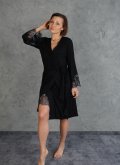 Халат короткий с кружевом Silver Black Felena Украина 234