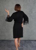 Халат короткий с кружевом Silver Black Felena Украина 234