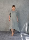 Сукня з преміум льону Mastro Moda (Італія) CARDUCCI блакитна/хакі/капучіно