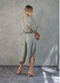 Сукня з преміум льону Mastro Moda (Італія) CARDUCCI блакитна/хакі/капучіно