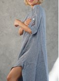Платье из премиум льна Mastro Moda (Италия) CARDUCCI голубое/хаки/капучино